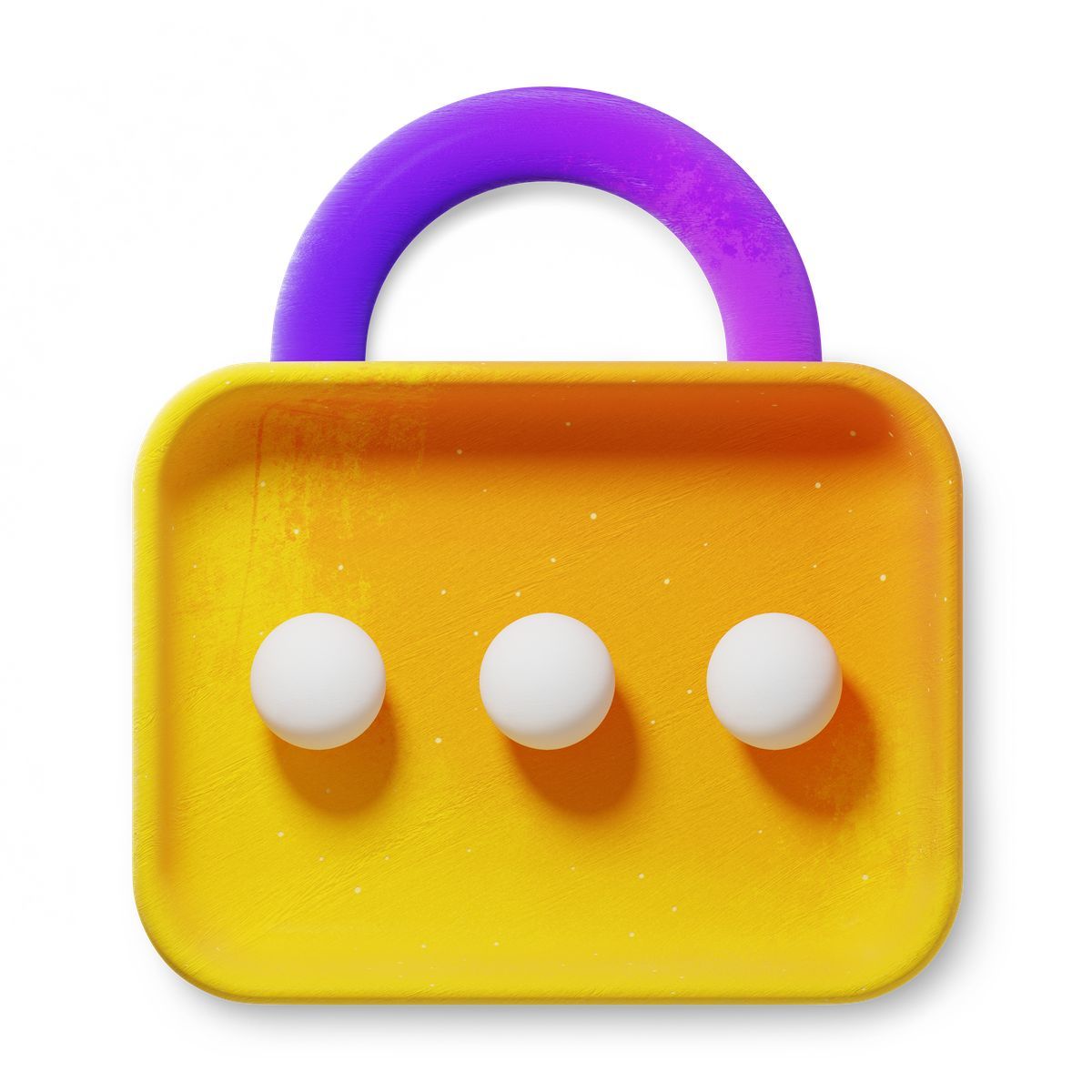 3d fluent style cybersecurity access control padlock with dotted password indicator icon