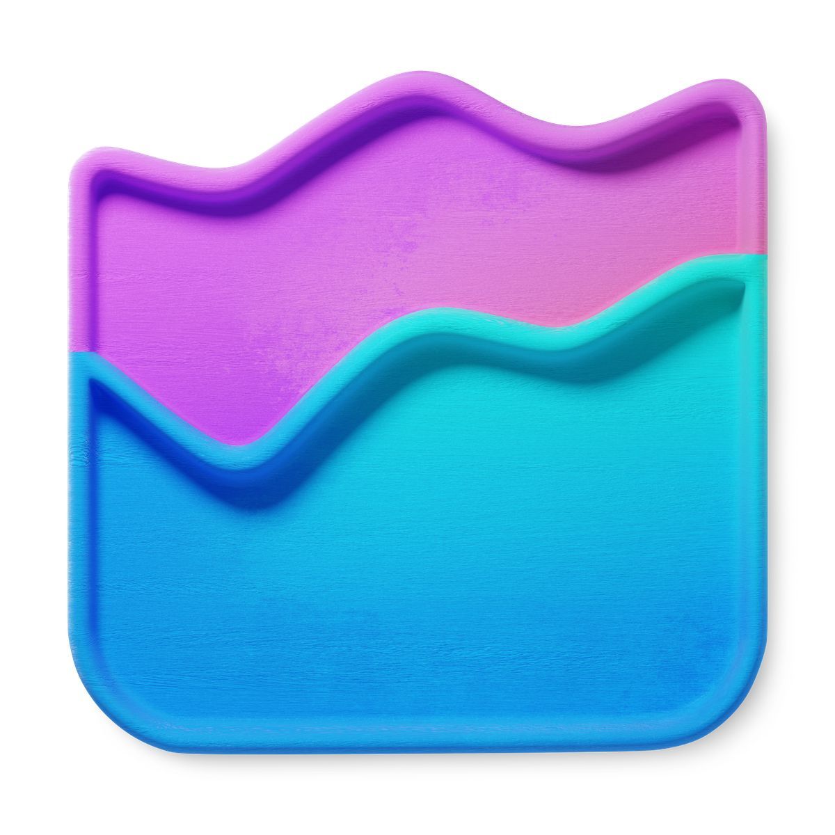 icono data visualization with wavy area graph layers and gradient colors 3d fluent estilo