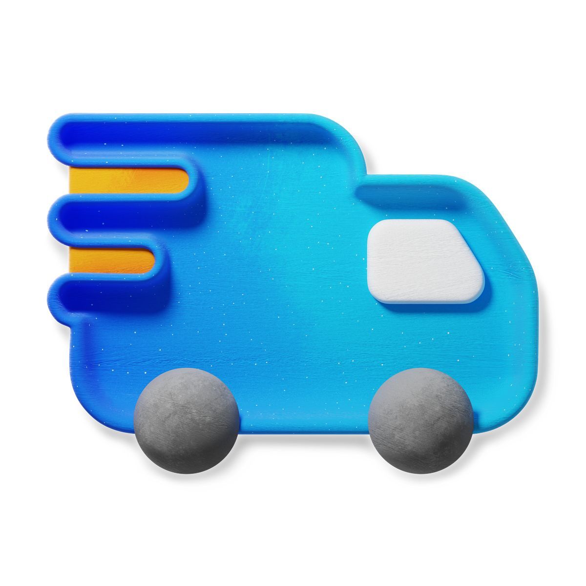 icona delivery truck icon with motion trails for shipping 3d fluent stile