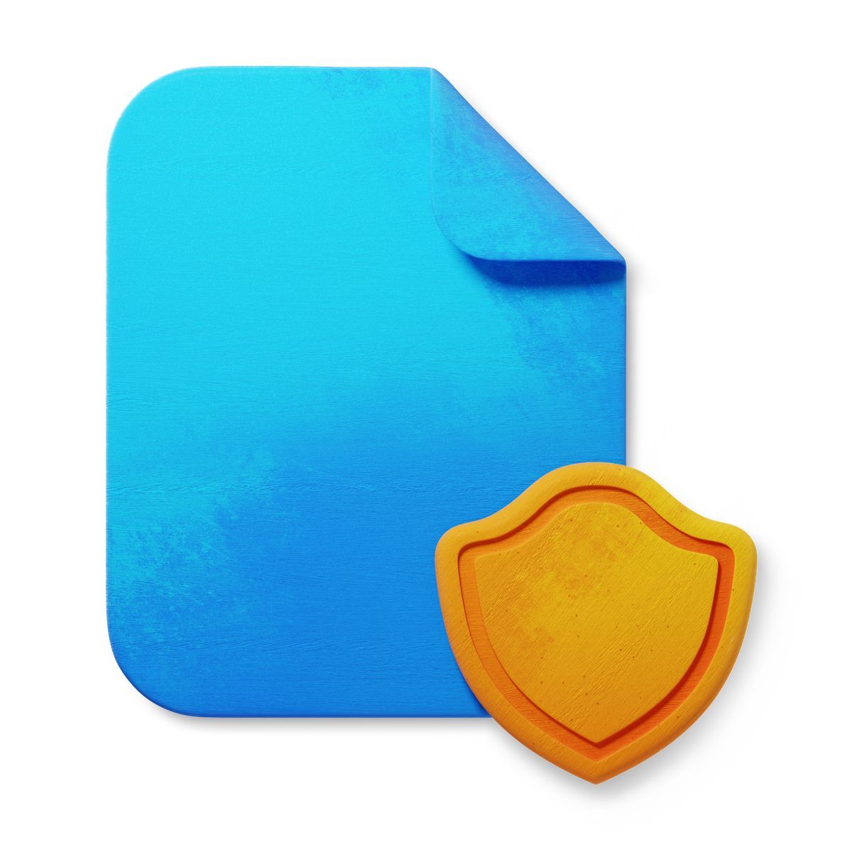 3d fluent スタイル document security shield protecting confidential file data and information アイコン