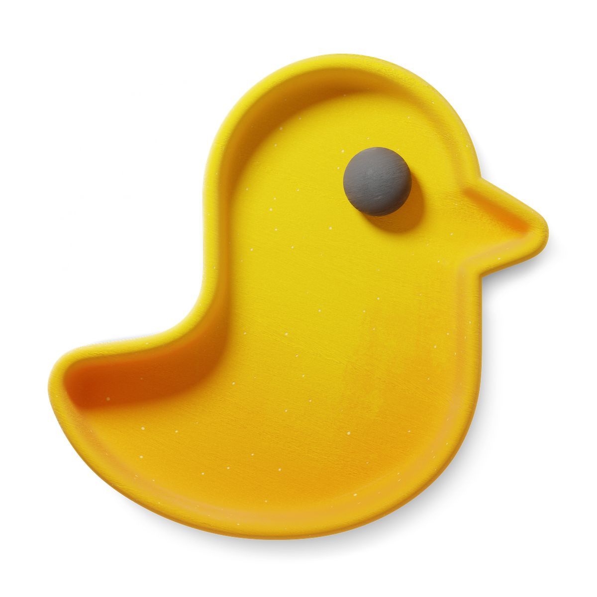3d fluent 风格 duckling shaped serving dish minimal yellow plate with raised edge 图标