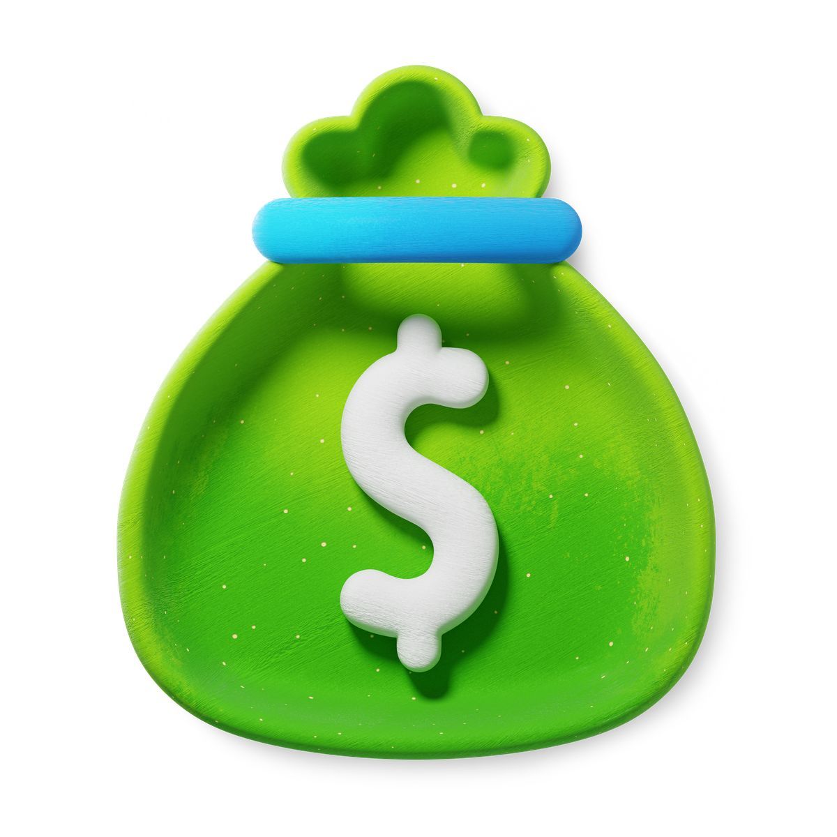 3d fluent 风格 green bag with dollar sign for savings and investment 图标