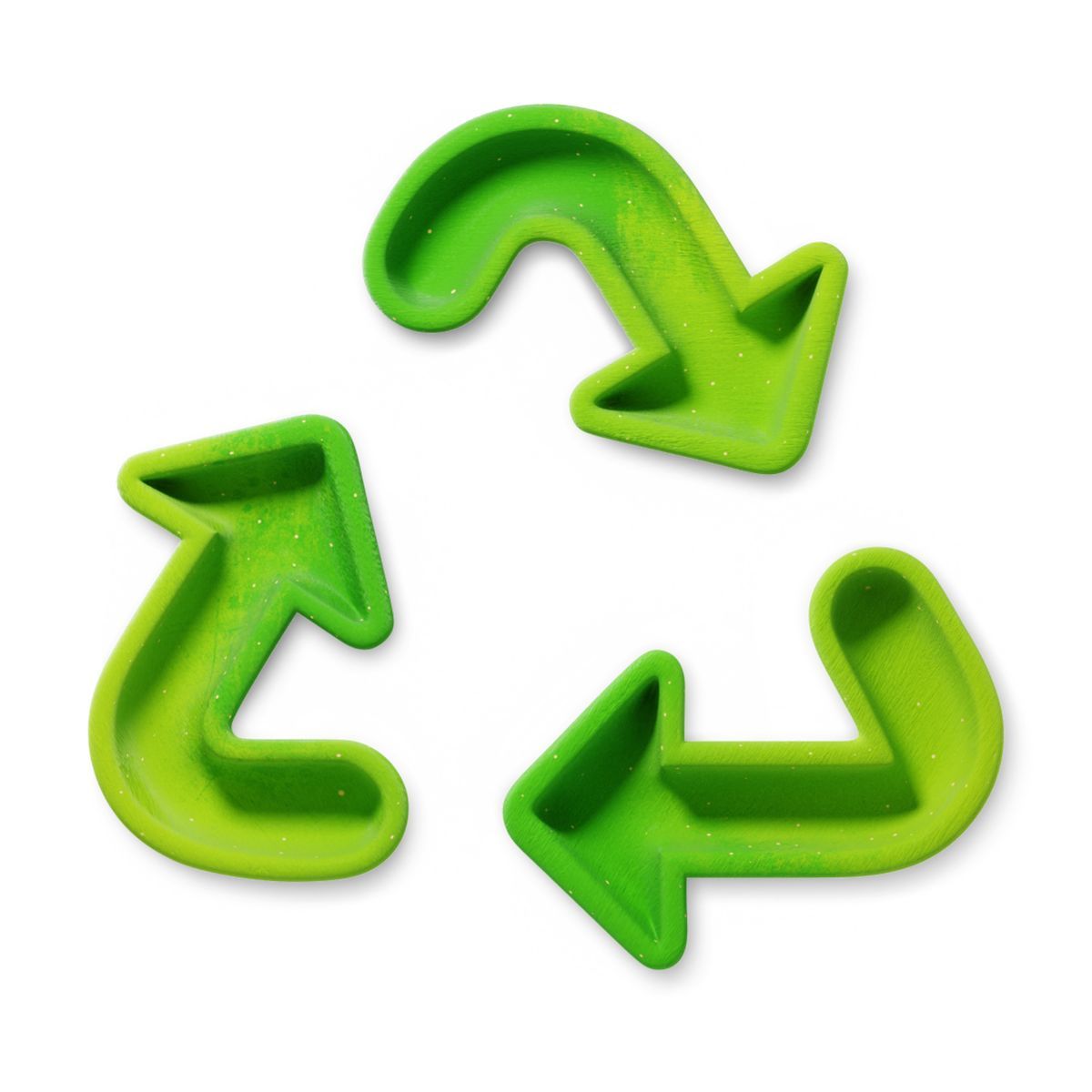 3d fluent style green recycling arrows symbol icon icon