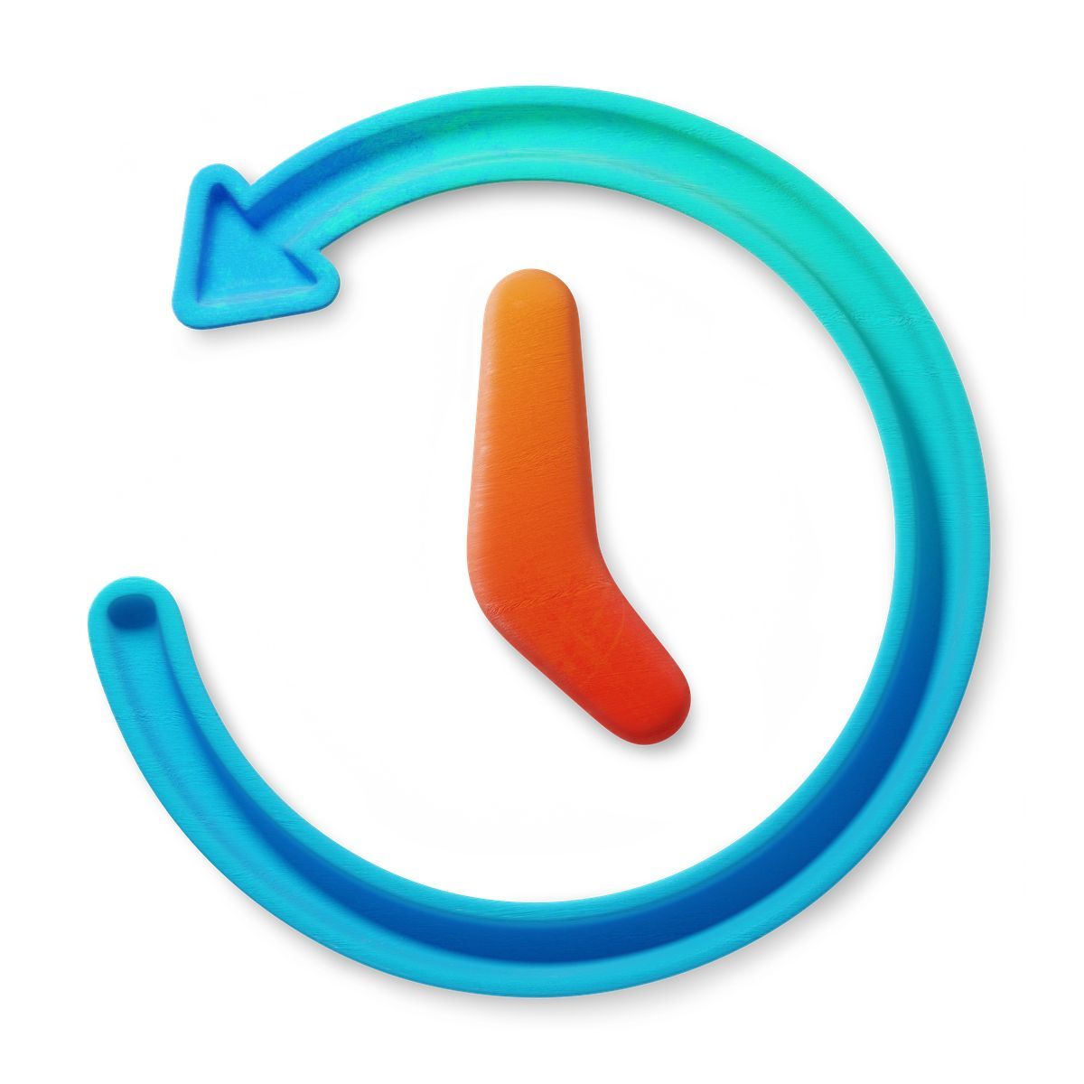 3d fluent 风格 history restore clock with circular blue arrow 图标