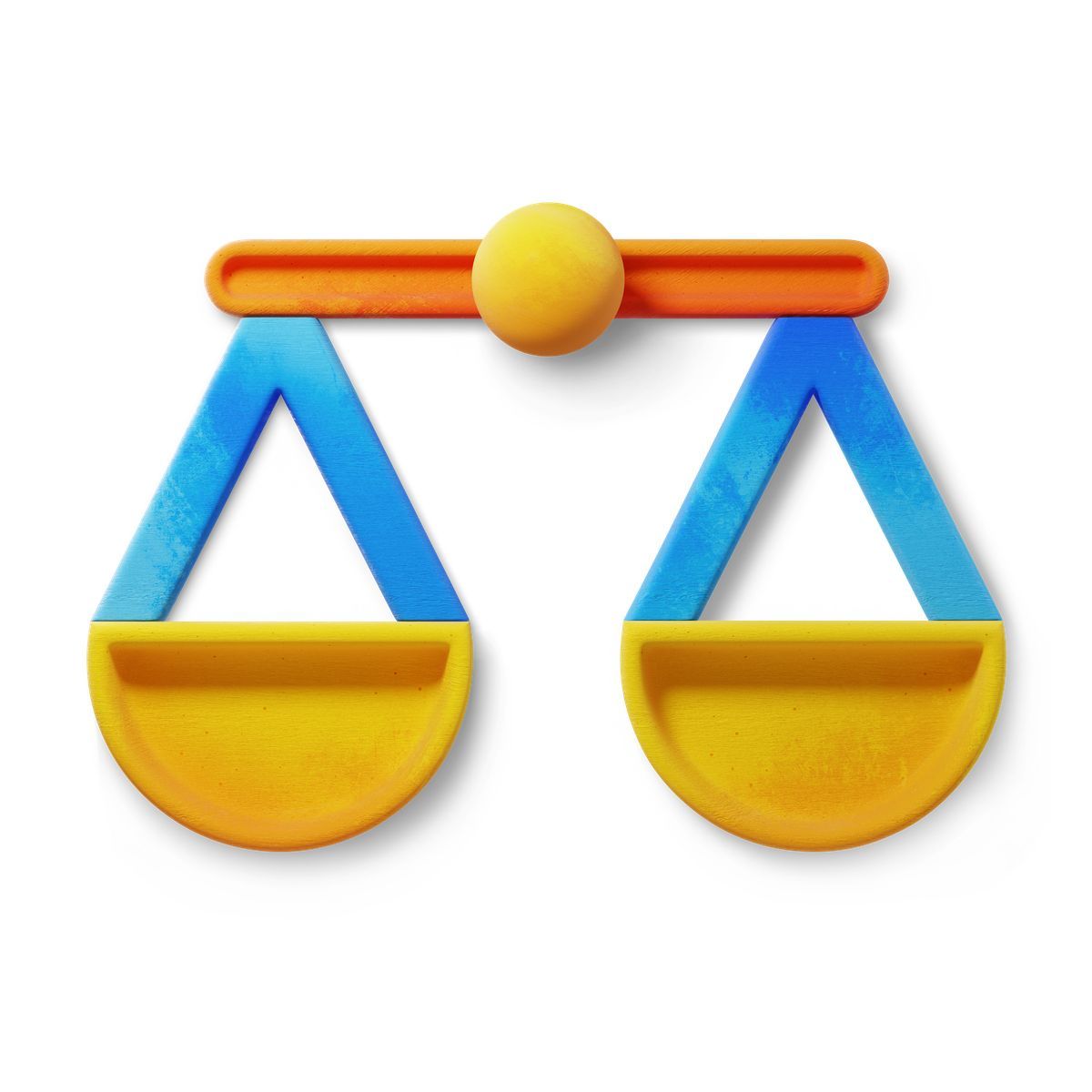 3d fluent style justice balance scales symbol for law and fairness icon