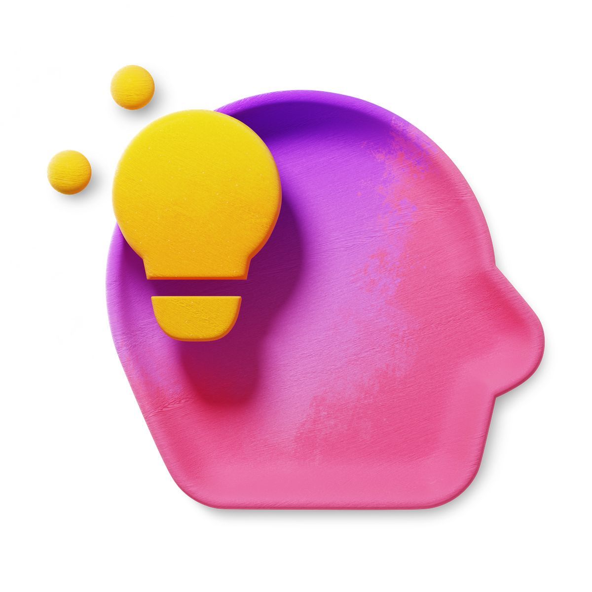 icona lightbulb idea inside colorful human head silhouette symbolizing creativity 3d fluent stile