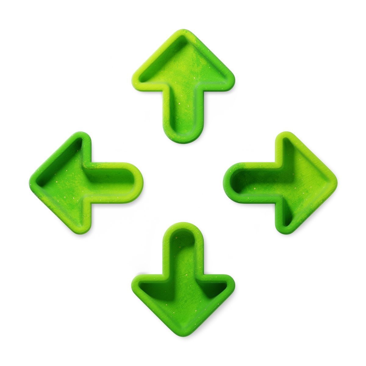 icon movement arrows indicating multi direction control for interface or gamepad 3d fluent estilo