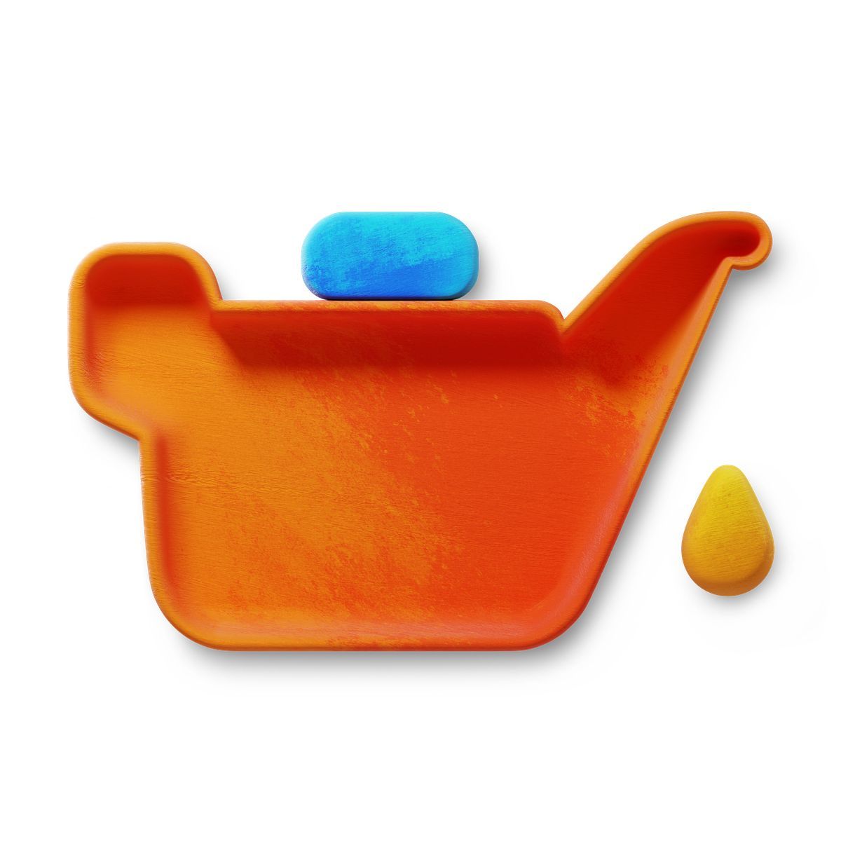 3d fluent スタイル oil can warning symbol with dripping drop for dashboard indicator アイコン