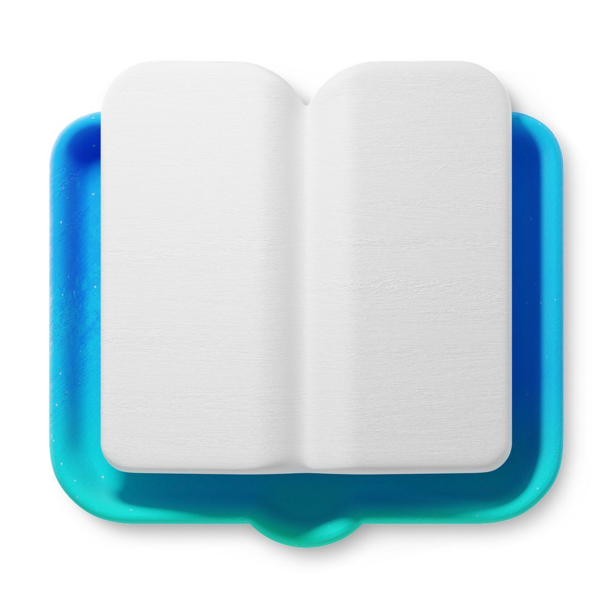 3d fluent style open book icon for reading app and ebook library icon