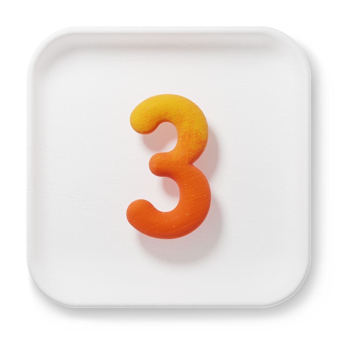 icon orange number three icon 3d fluent estilo