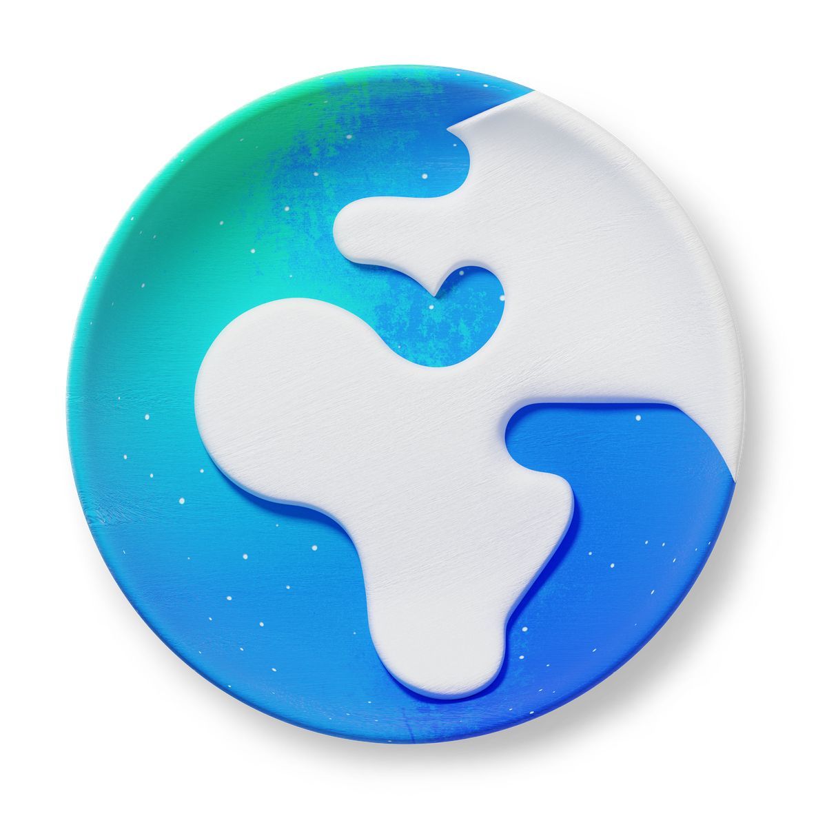 3d fluent スタイル planet earth with continents for global environment and oceans アイコン
