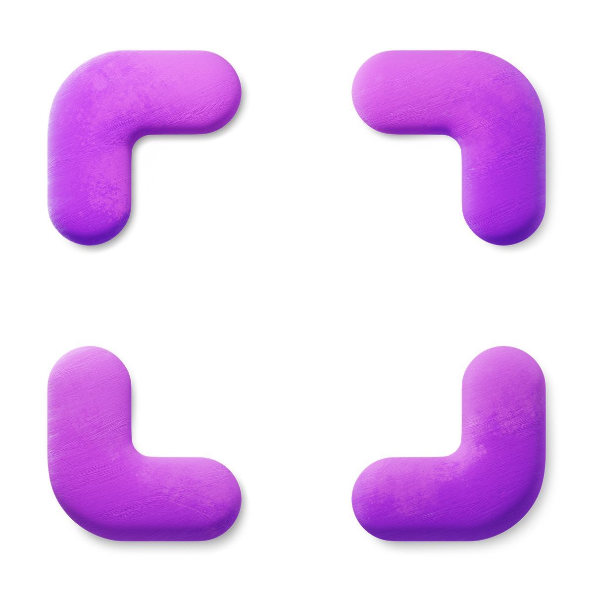 3d fluent 风格 purple rounded frame shape for camera focus 图标