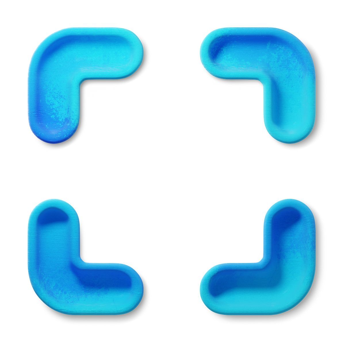 3d fluent スタイル rounded blue brackets creating empty centered focus area アイコン