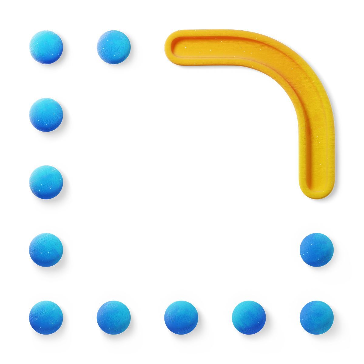 3d fluent style rounded corner frame with blue dotted border icon