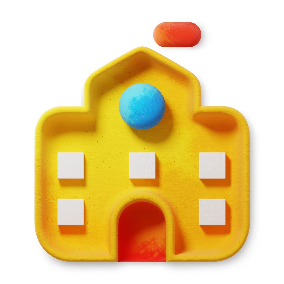 icon school building 3d fluent estilo