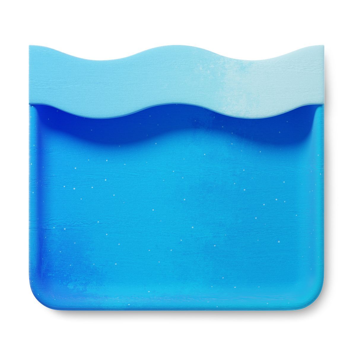 3d fluent 风格 sea waves decorative rectangular shape with rounded corners and speckles 图标