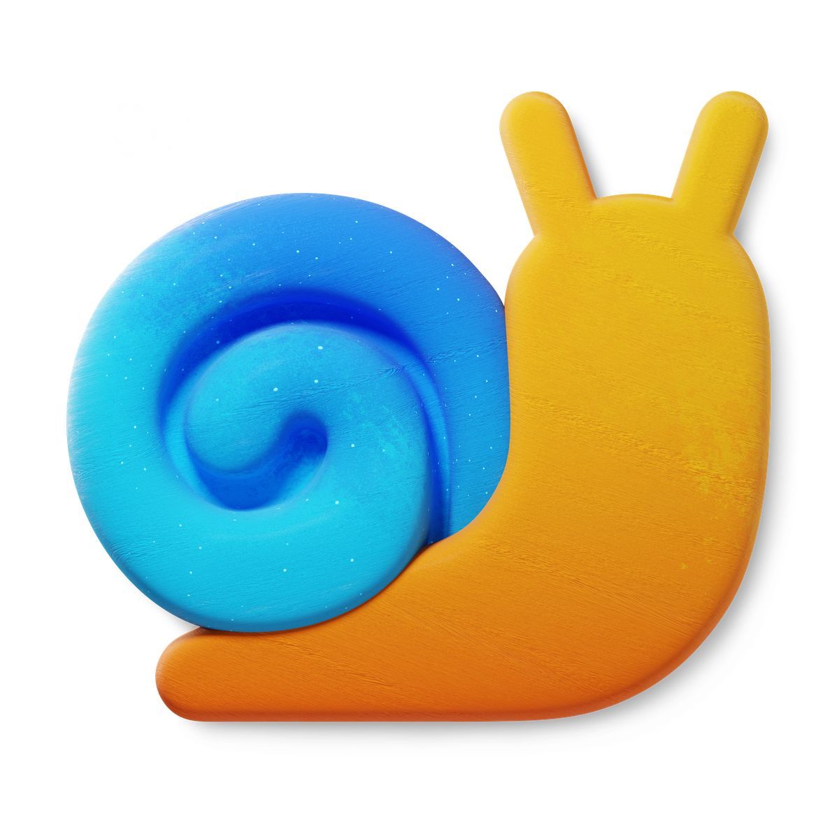 icona simple snail with colorful gradient shell swirl 3d fluent stile