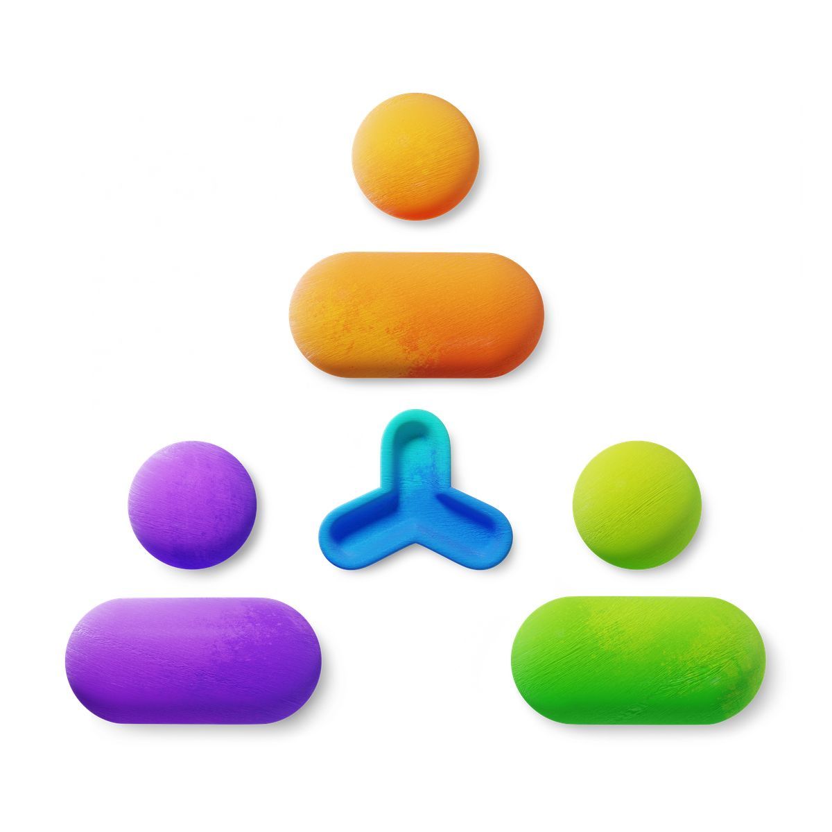 3d fluent 风格 team collaboration network with colorful avatars connected around central hub 图标