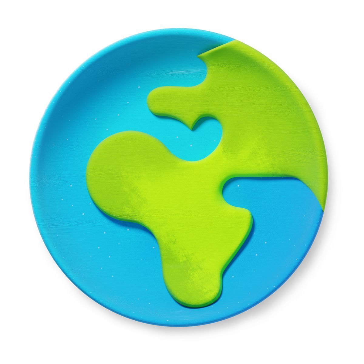 icône textured earth globe with continents and oceans 3d fluent style