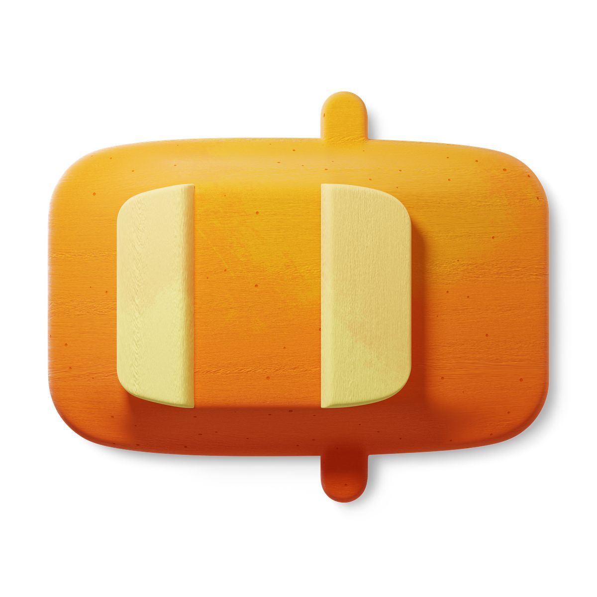 3d fluent style top view of orange car with smooth corners icon
