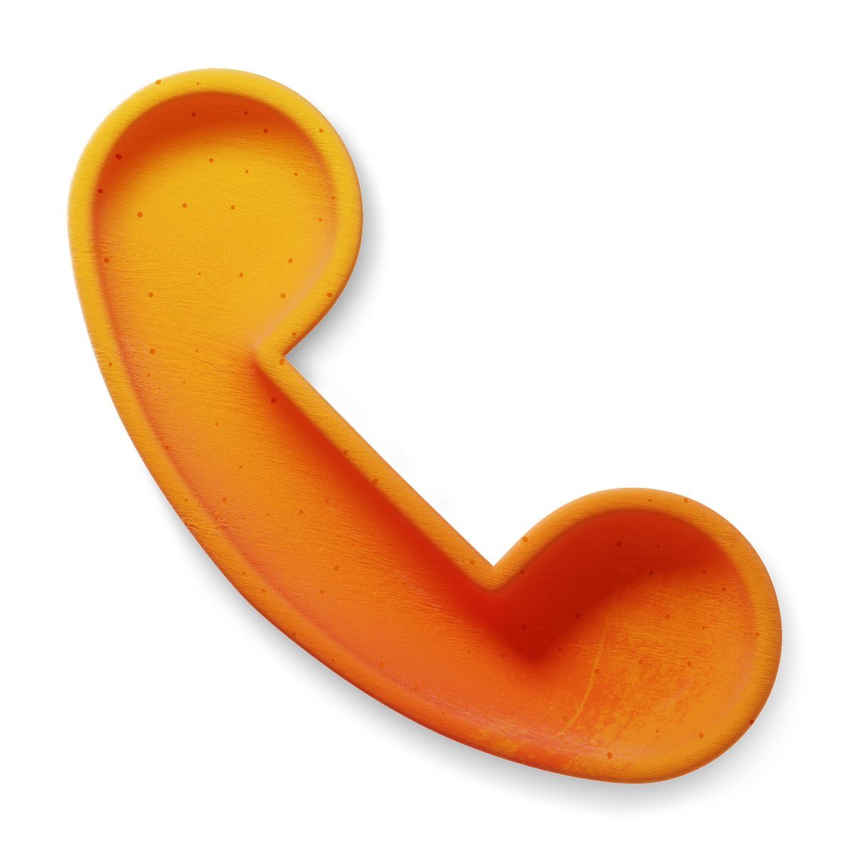 3d fluent style 3d orange phone handset icon