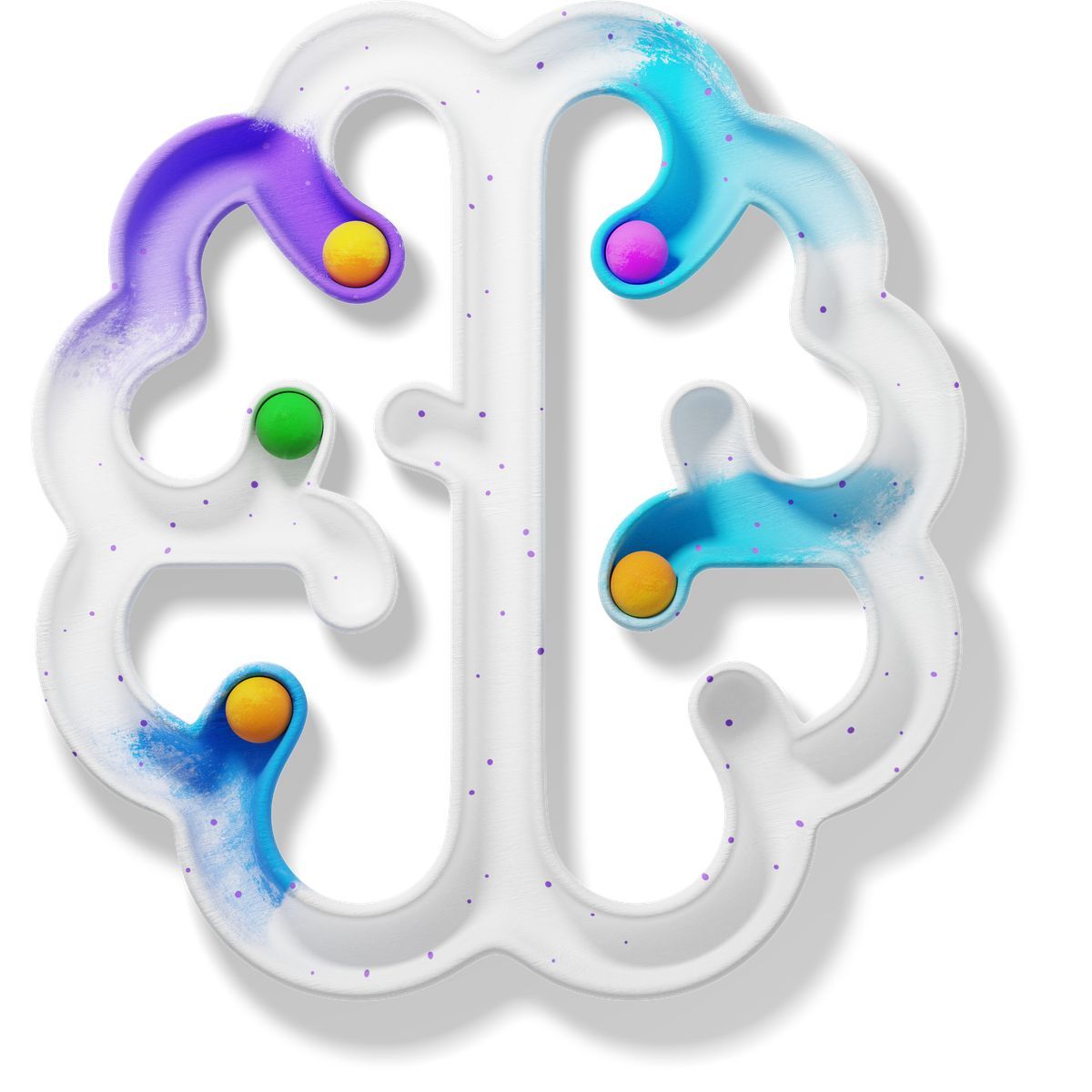 3d fluent style abstract brain icon