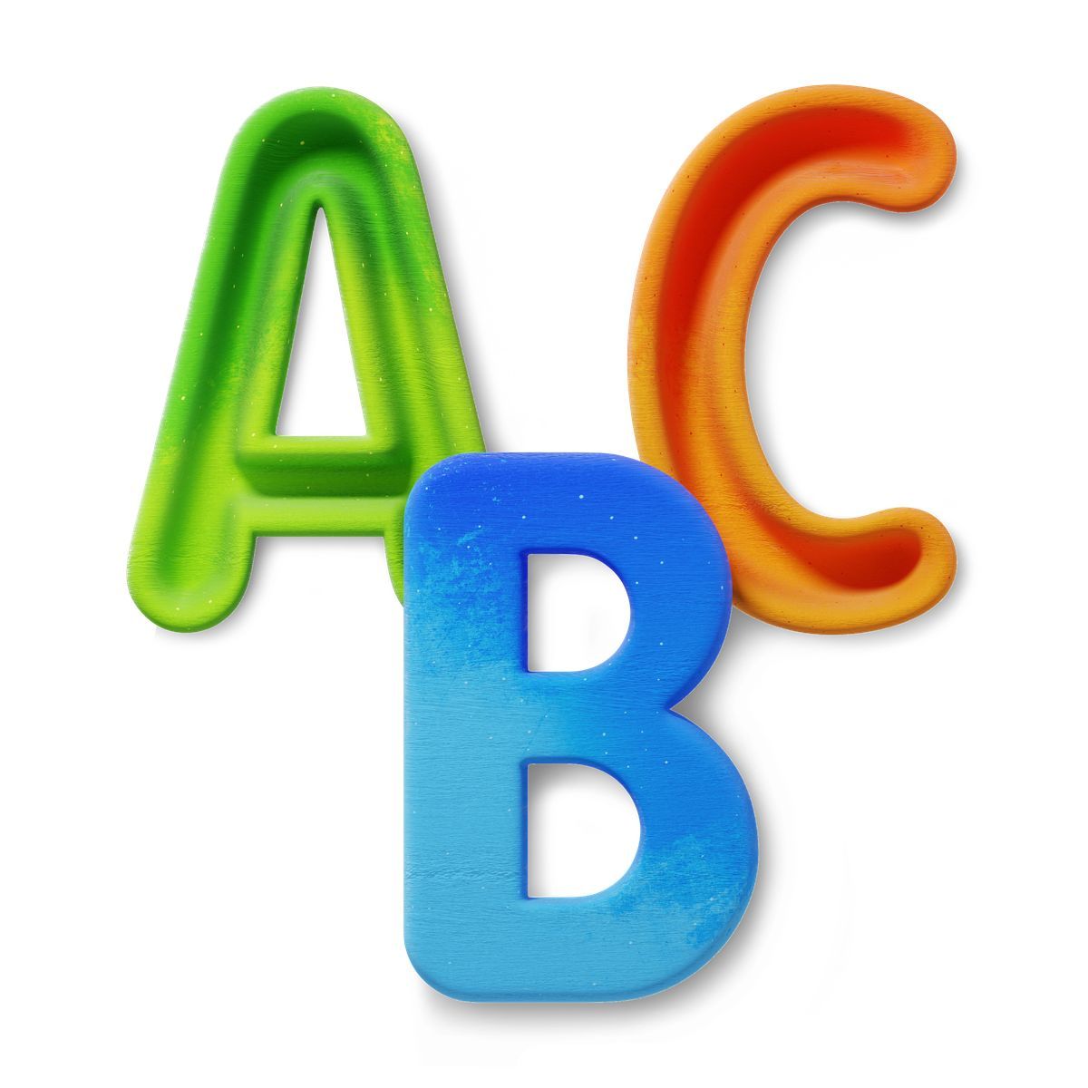 3d fluent style colorful abc letters icon