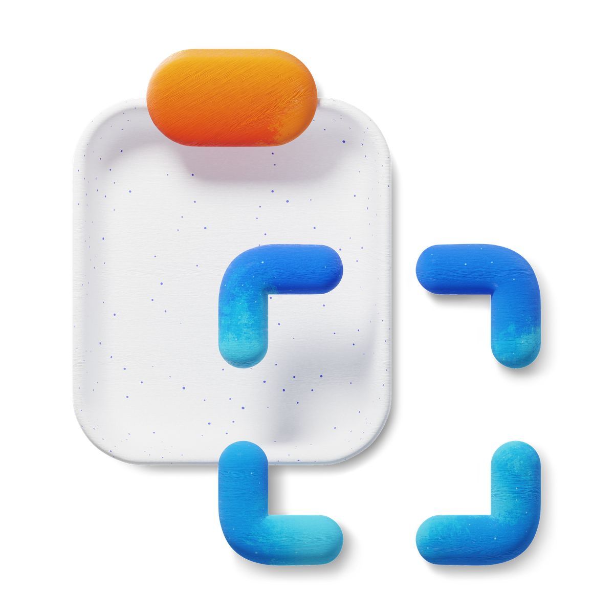 3d fluent style copy to clipboard icon