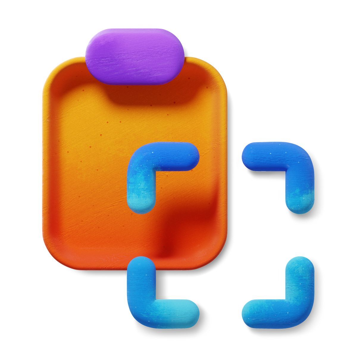 3d fluent style copy to clipboard icon