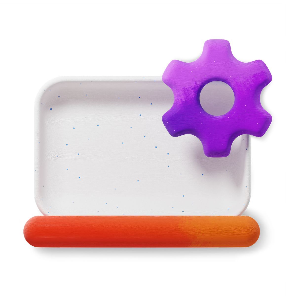 3d fluent style laptop with gear icon