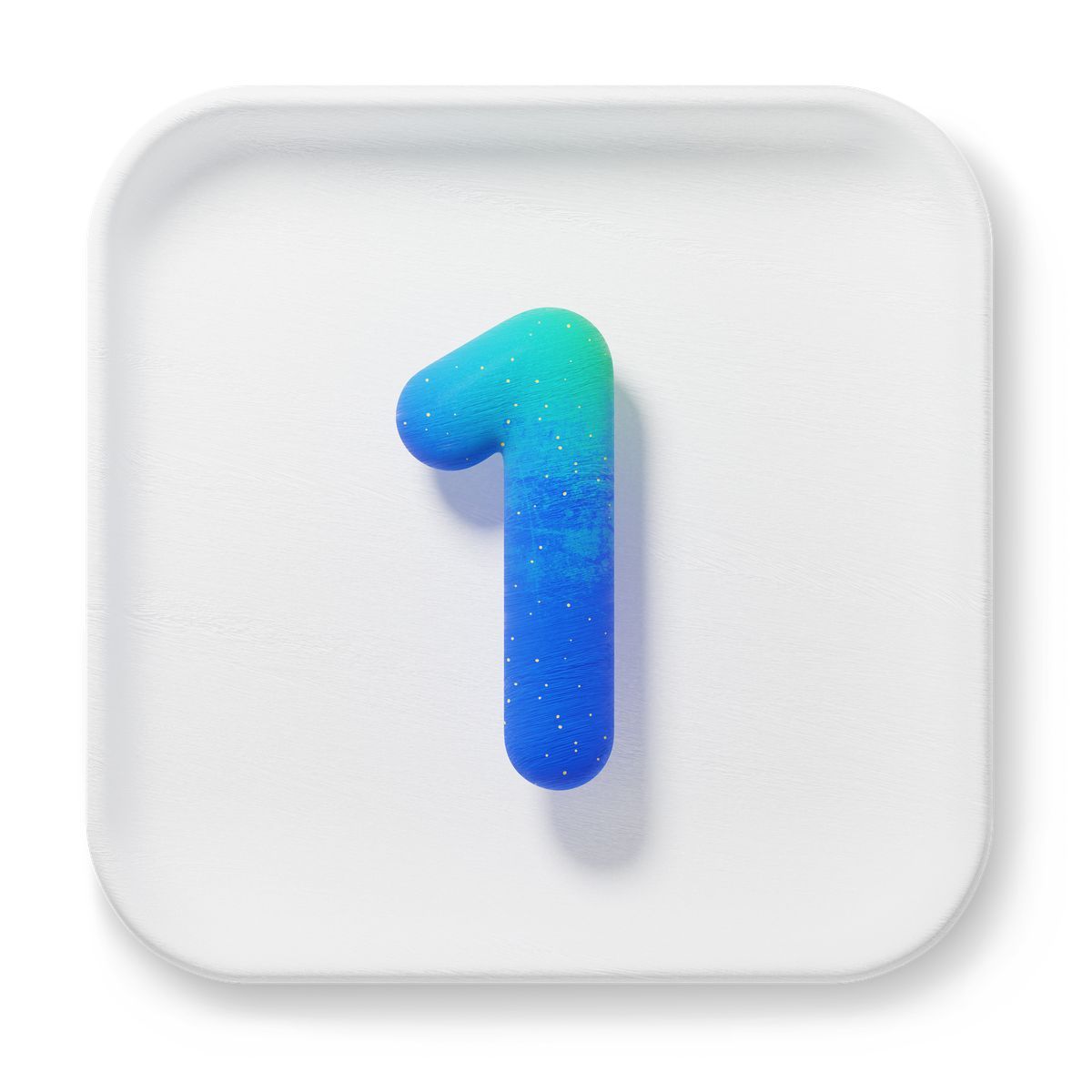 3d fluent style number one icon