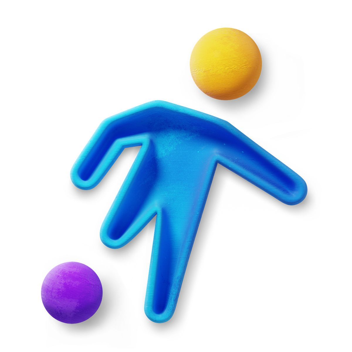 3d fluent style playing soccer icon