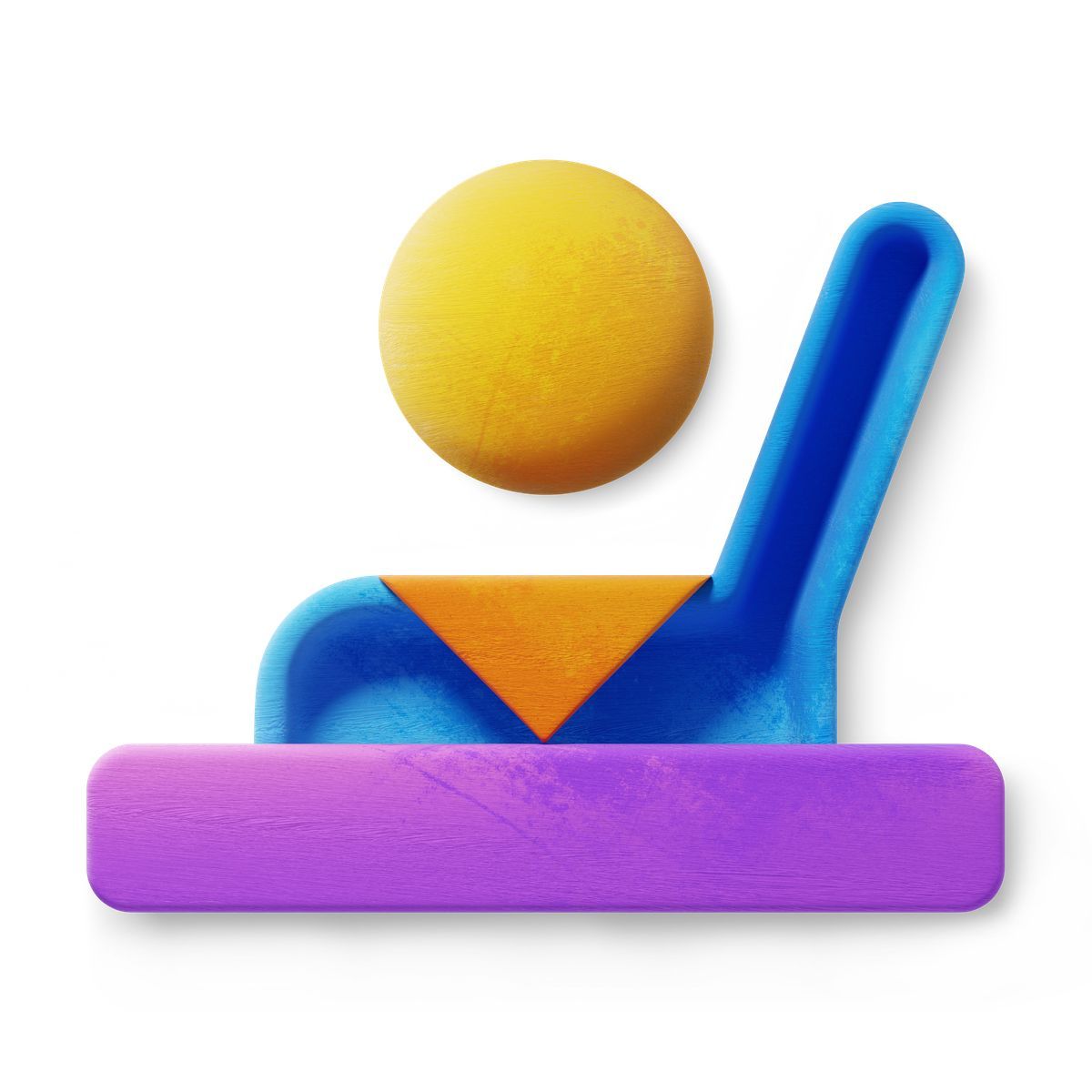 3d fluent style raising hand to answer icon