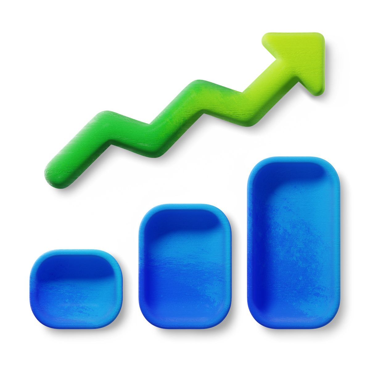 3d fluent style rising combo chart icon