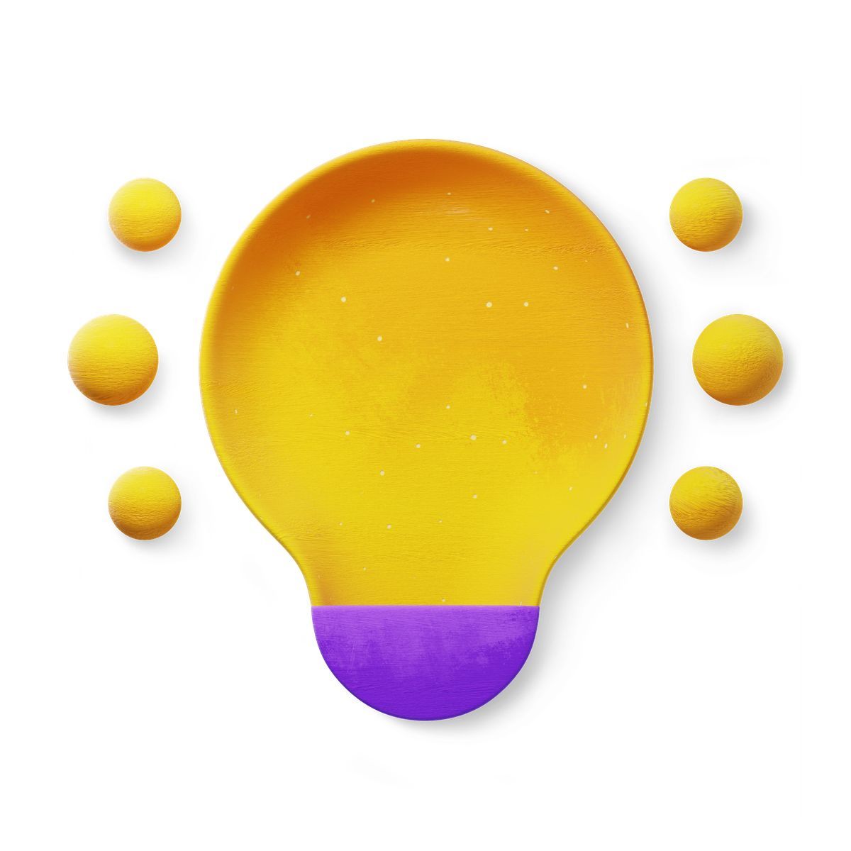 3d fluent style yellow light bulb icon