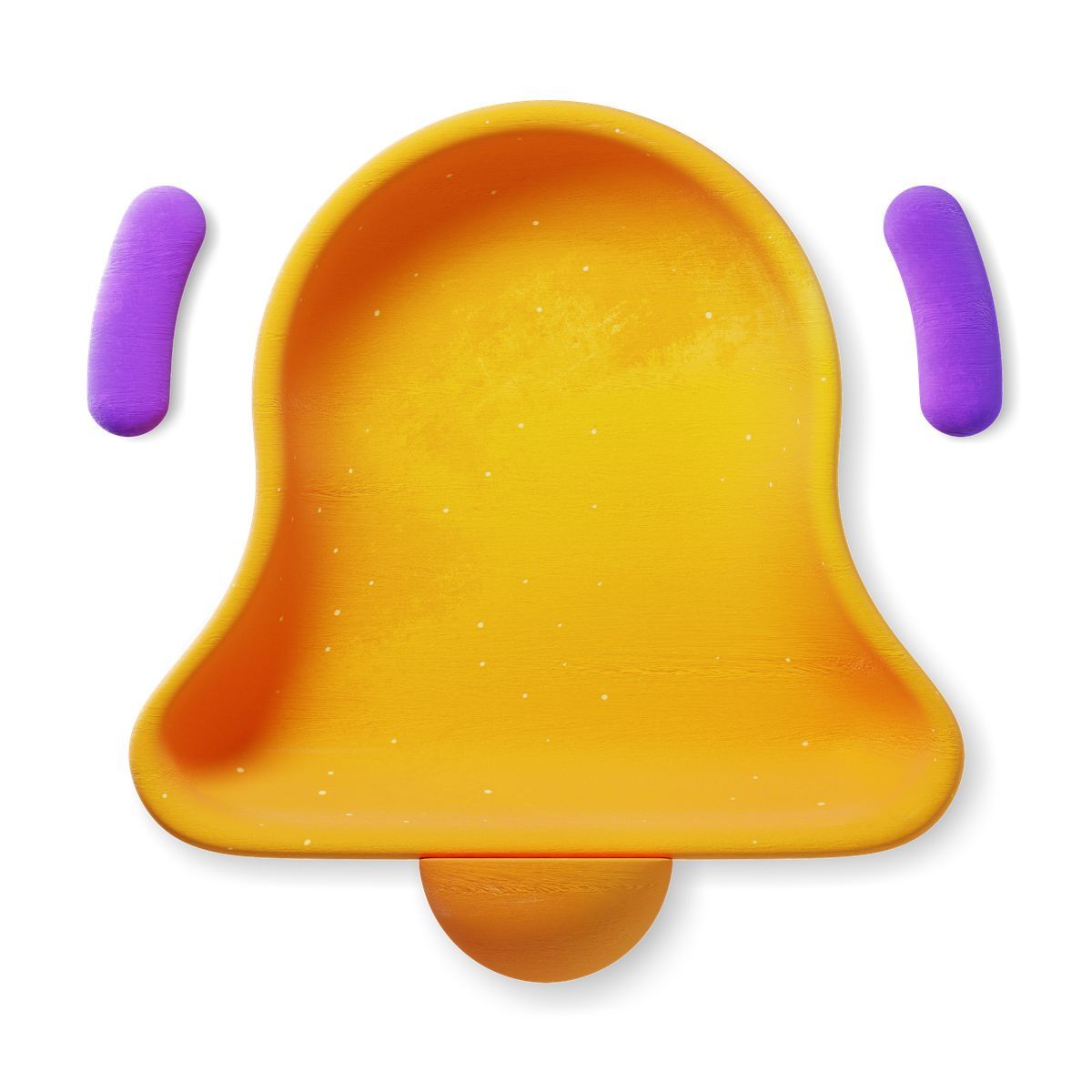 3d fluent style yellow ringing bell icon