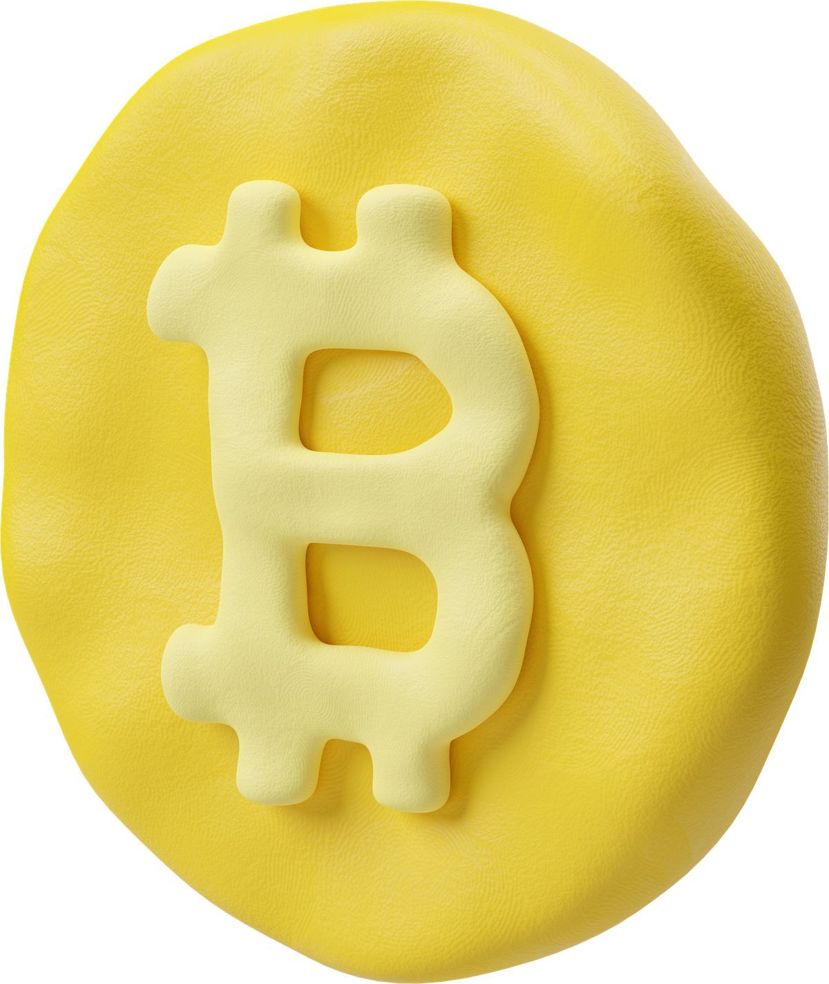 3d plastilina style bitcoin icon