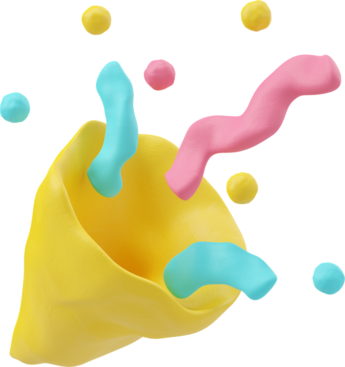 3d plastilina style confetti icon