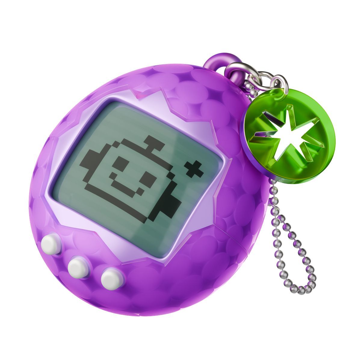 3d stickle style 3d purple tamagotchi with robot on screen icon
