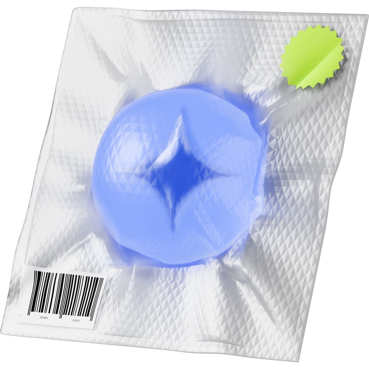 3d stickle style ai sphere in vacuum package, modern technology product icon
