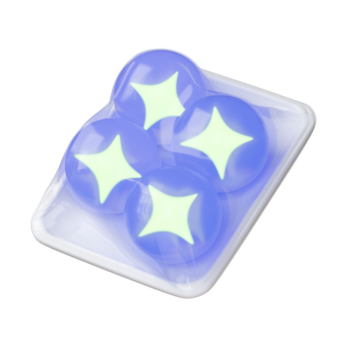 3d stickle style ai spheres in vacuum package icon