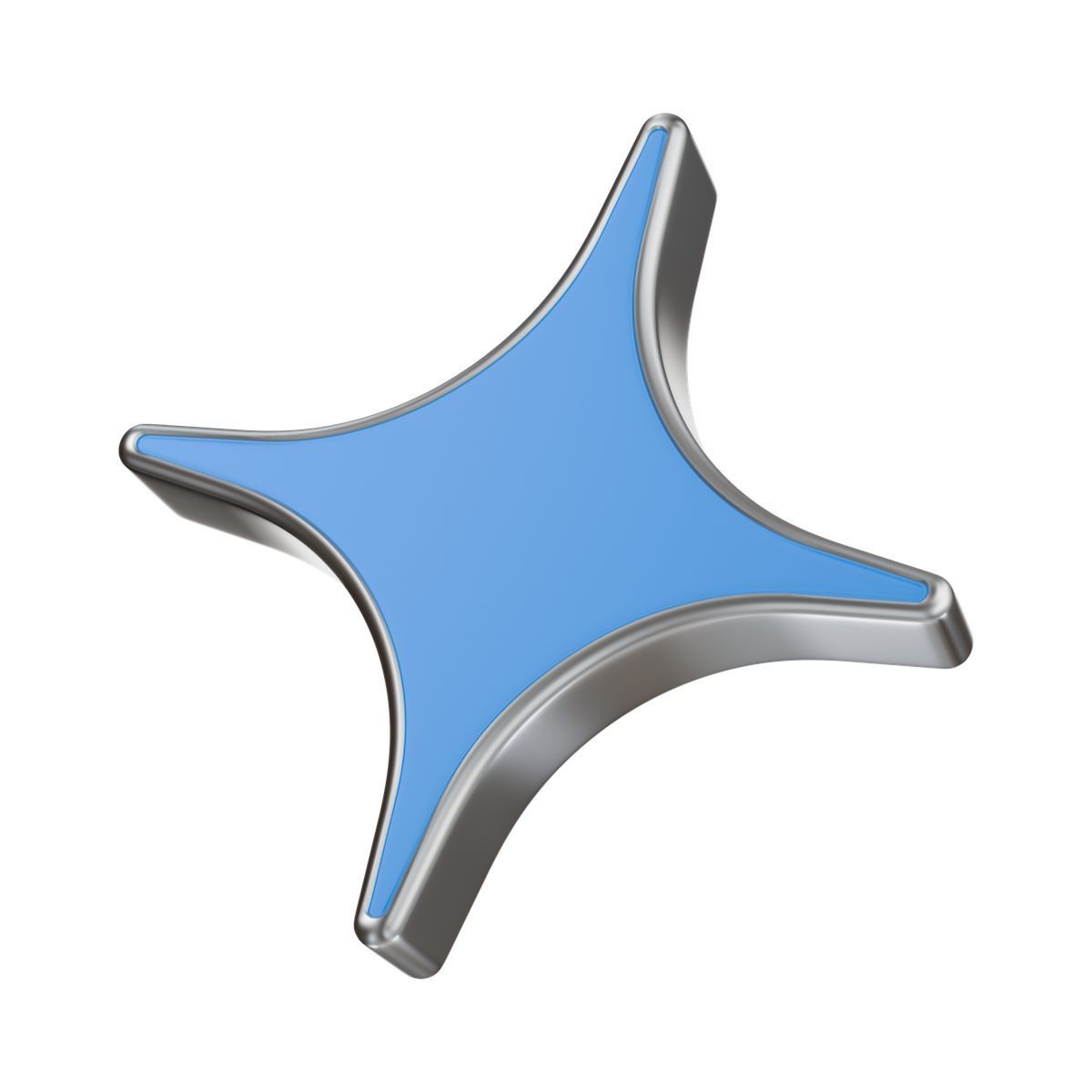 3d stickle style blue four pointed star sparkle enamel pin accessory brooch Icon