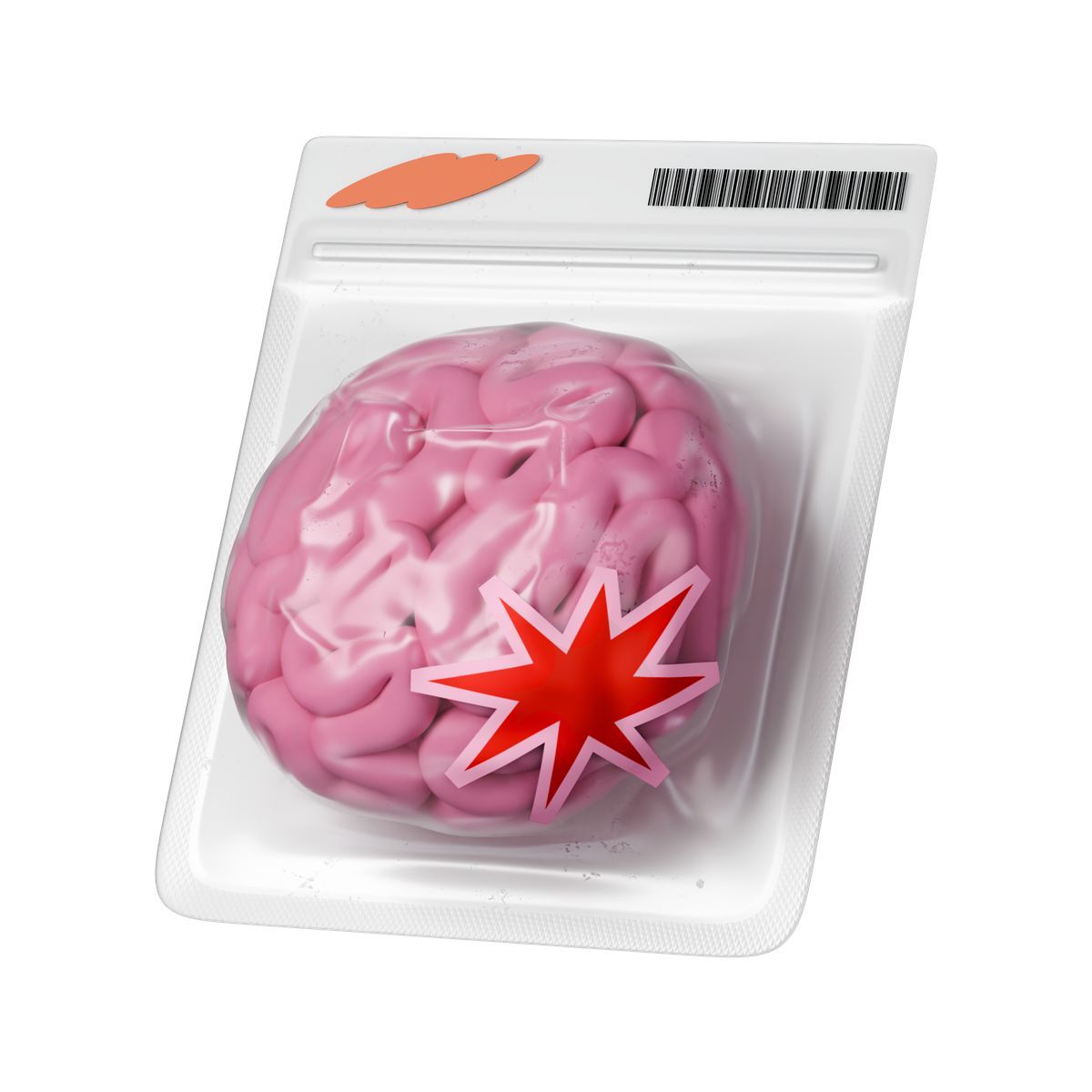 3d stickle 스타일 brain in vacuum package 아이콘