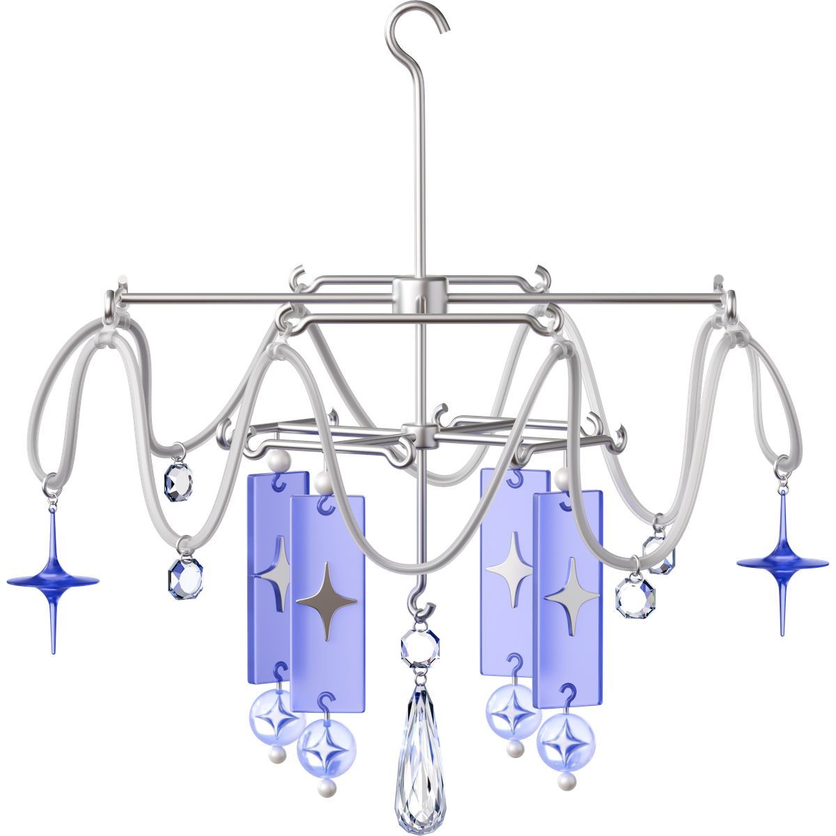 3d stickle style chandelier with ai stars and crystals icon