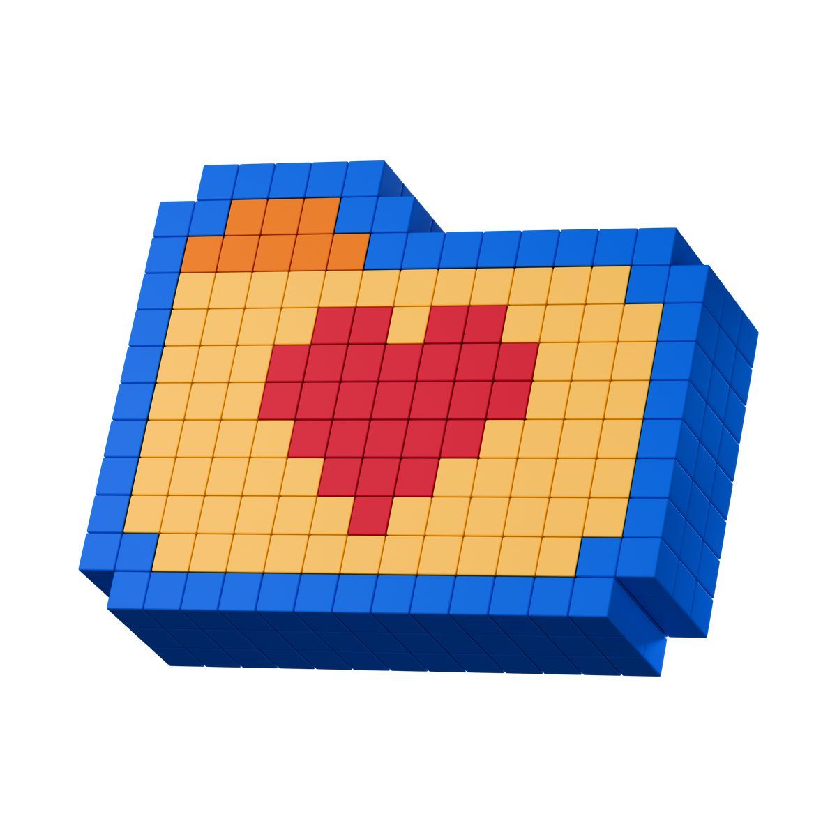 3d stickle style colorful voxel favorites folder icon