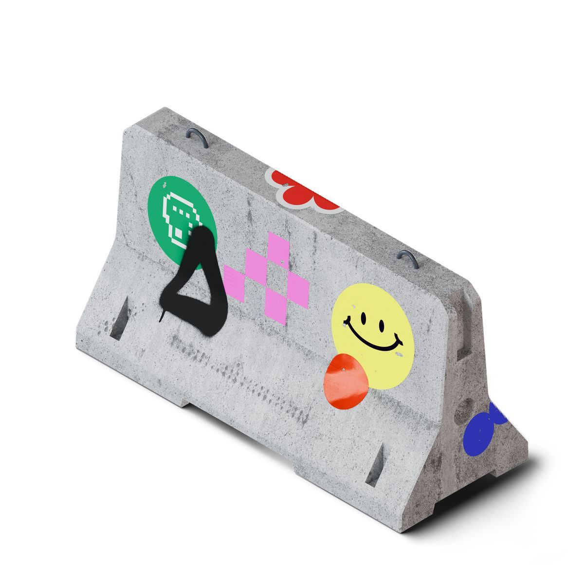 3d stickle style concrete barrier icon