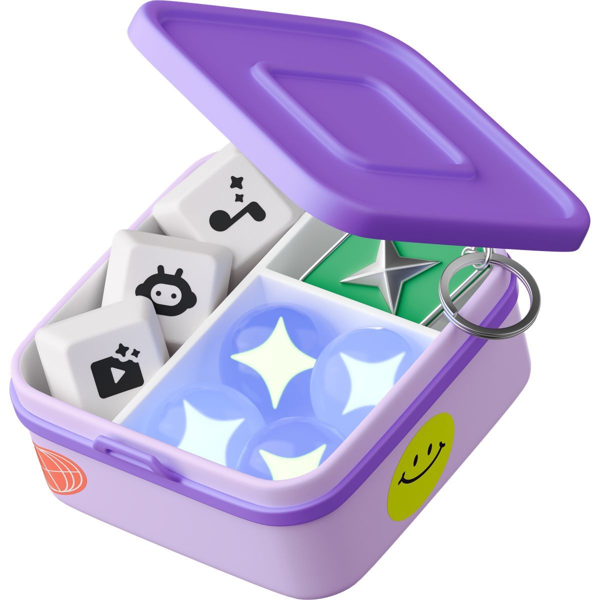 3d stickle 스타일 container with ai tools 아이콘