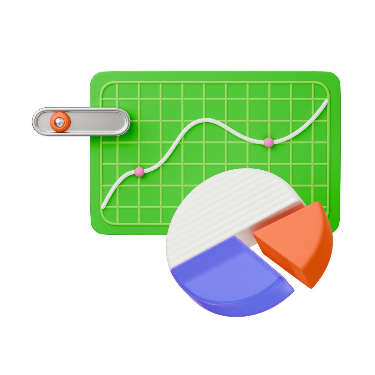 3d stickle スタイル data analytics with pie chart アイコン