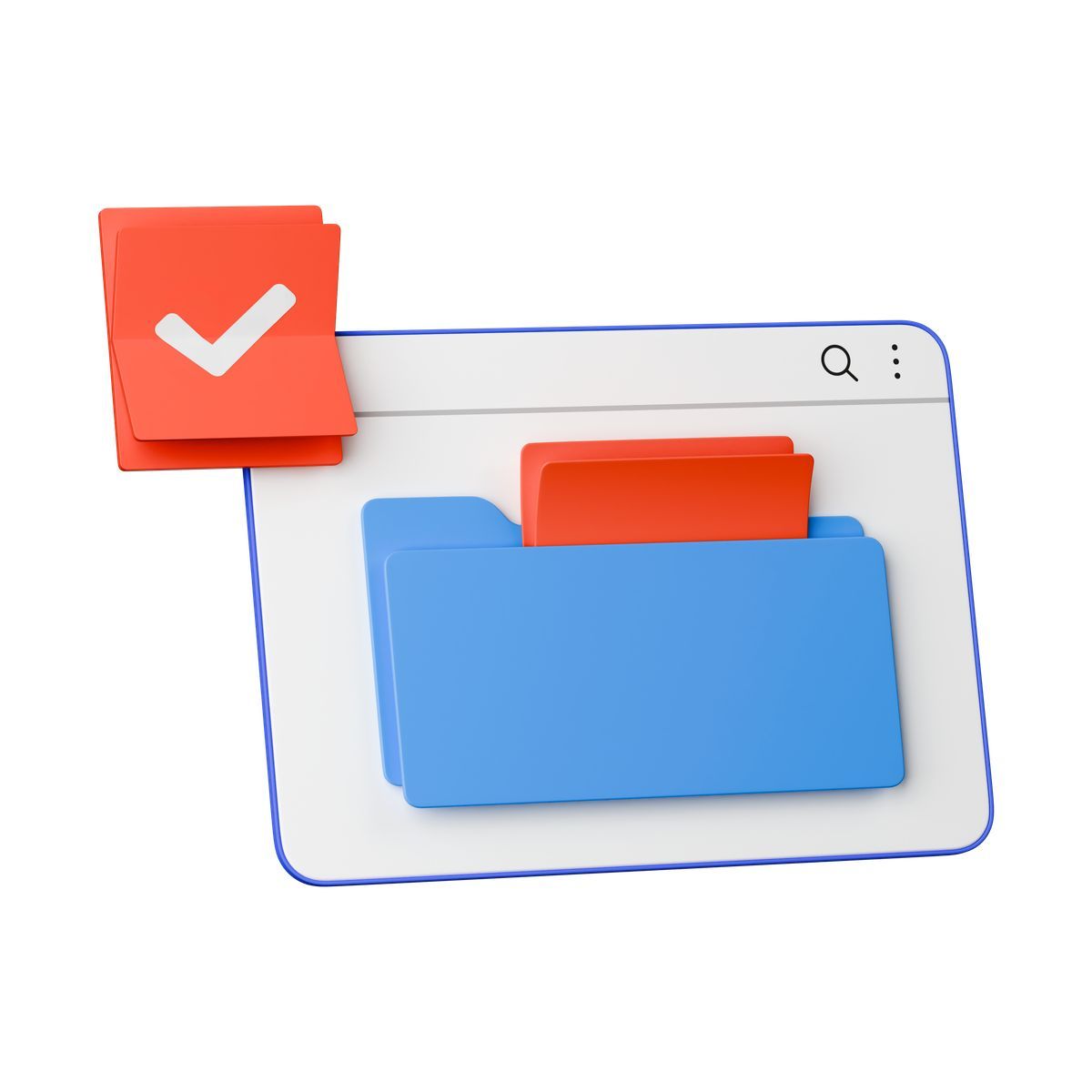 3d stickle スタイル documents organized inside folder in web browser interface アイコン