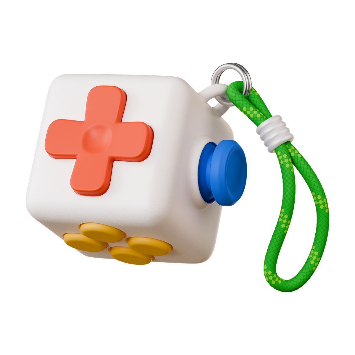 icona game controller cube keychain with colorful buttons 3d stickle stile